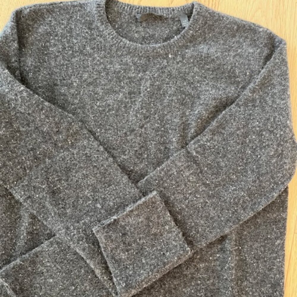 Women's ATM 100% Cashmere - crewneck sweater - Charcoal Grey Melange - Size L